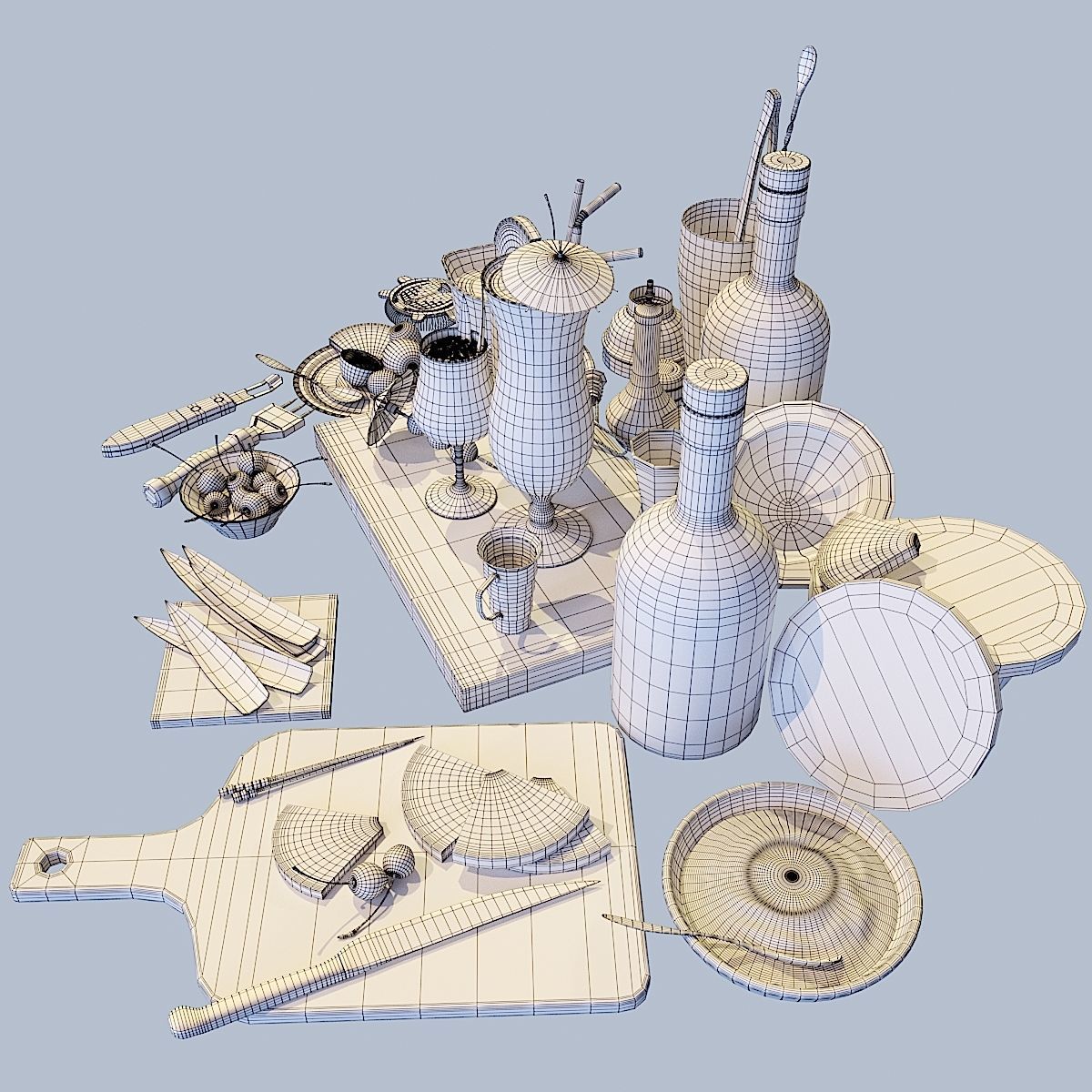 Cocktail Set Pina Colada 3D model_9