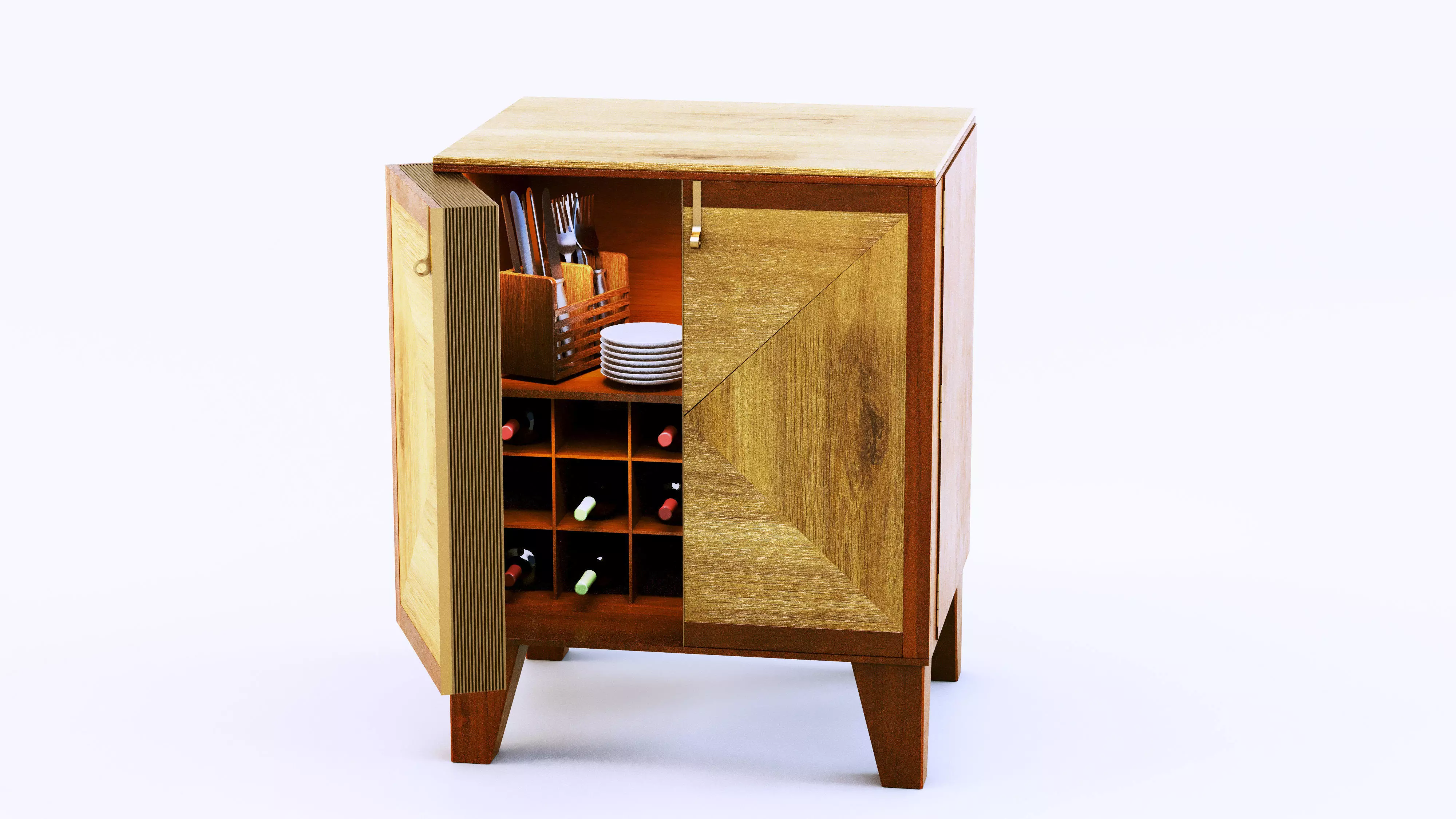 Rustic Server Cabinet 3D model