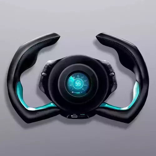 Sporty steering wheel concept design for sports car