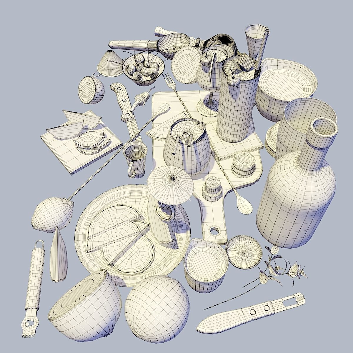 Cocktail Set Tequila Sunrise 3D model_5