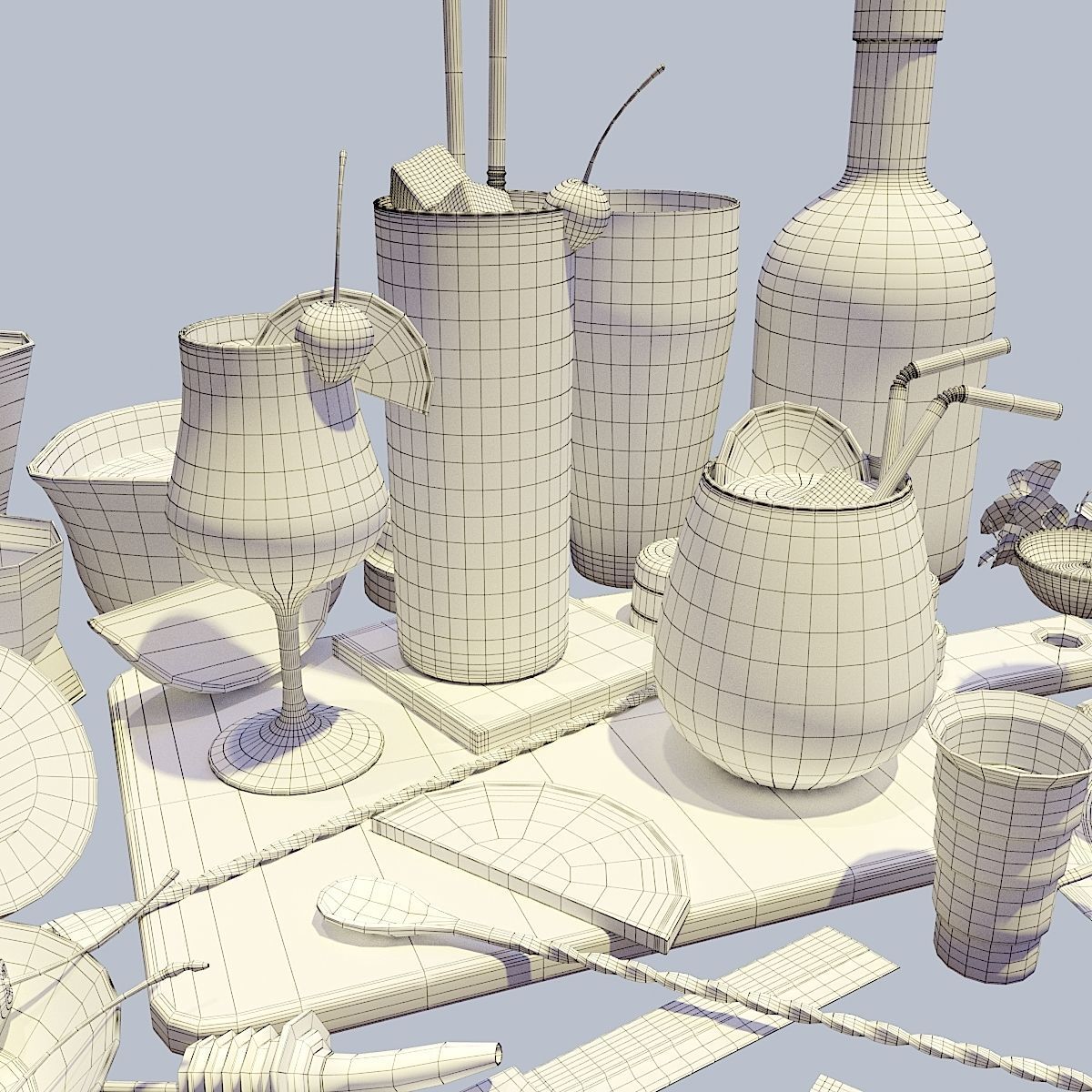 Cocktail Set Tequila Sunrise 3D model_12