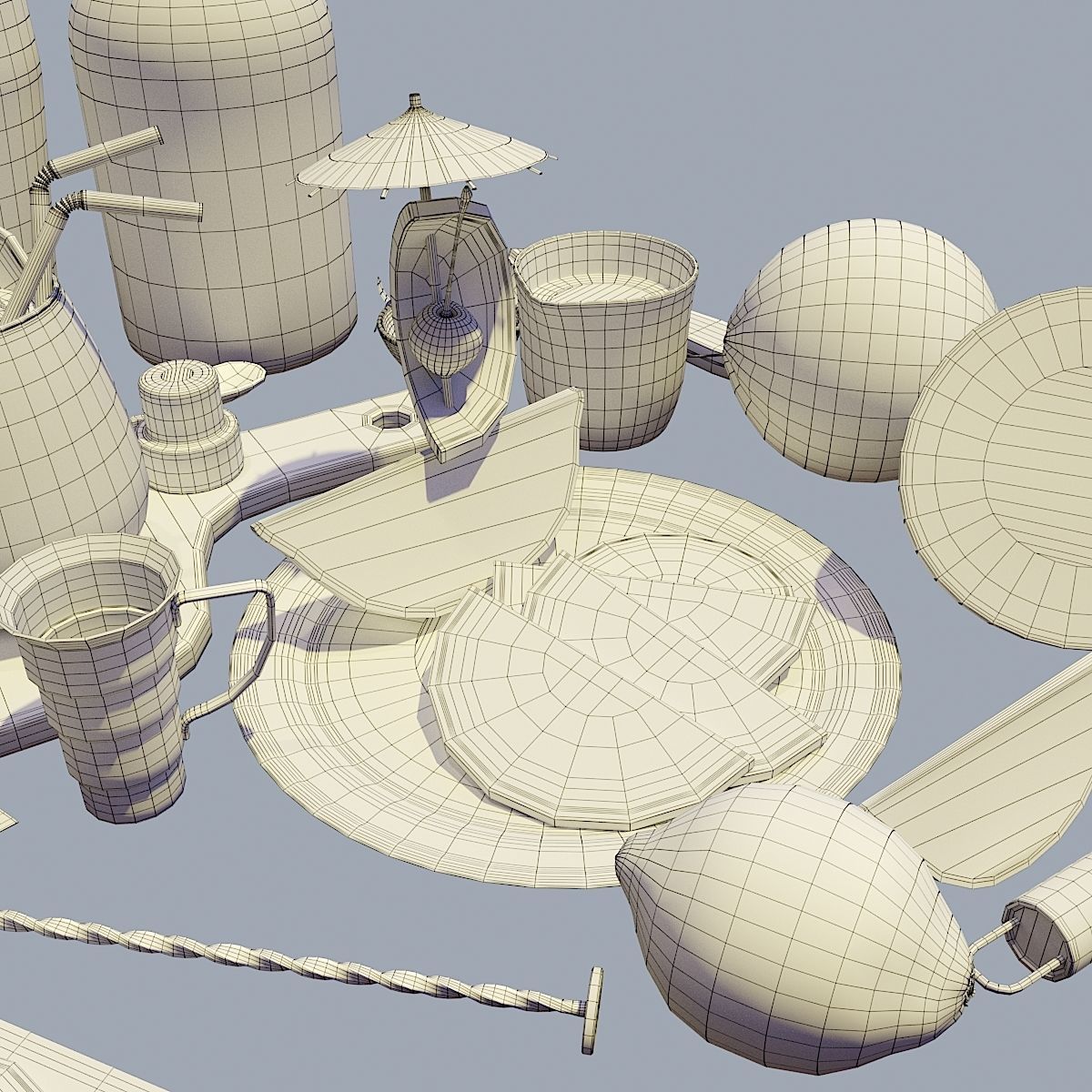 Cocktail Set Tequila Sunrise 3D model_10