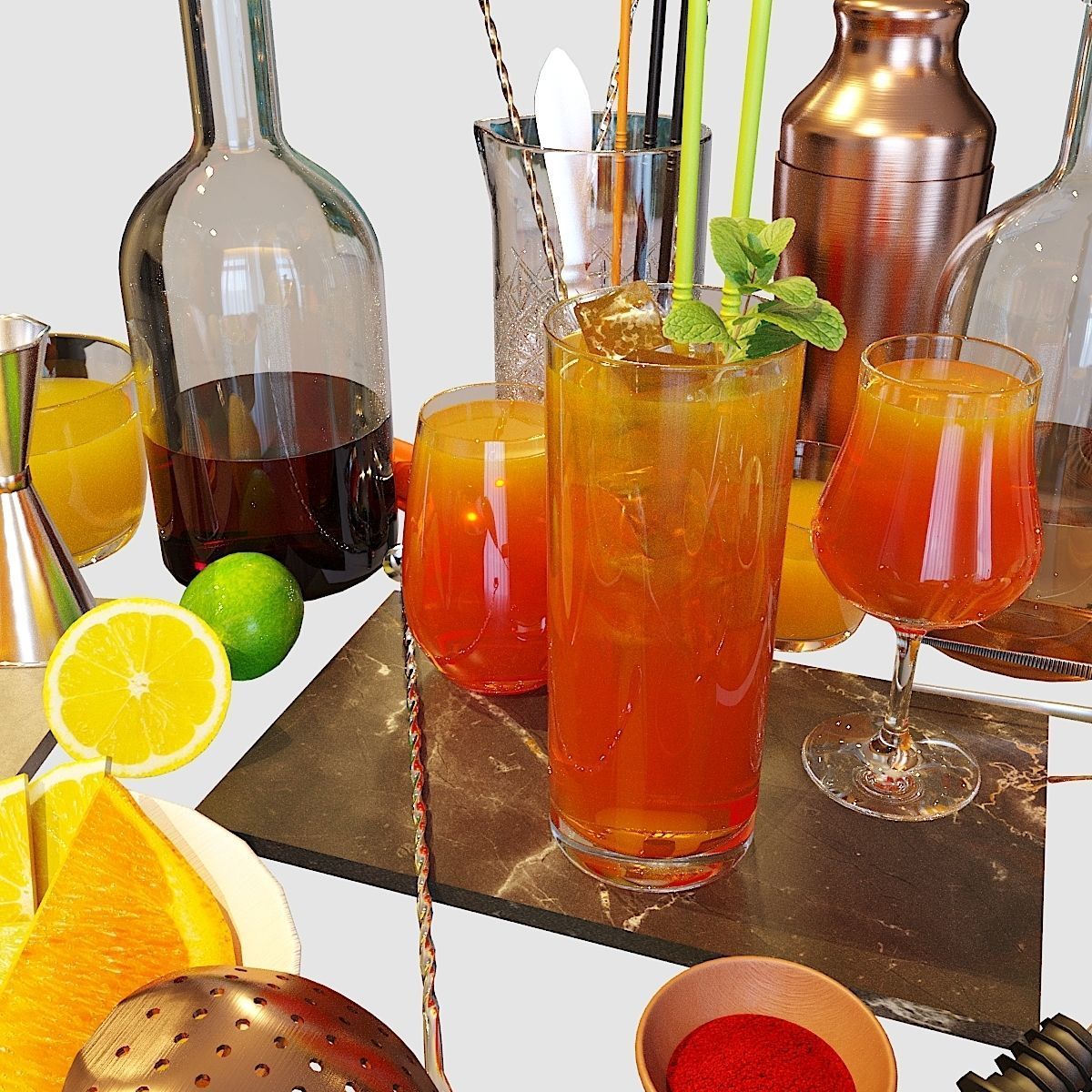 Cocktail Set Zombie 3D model_11