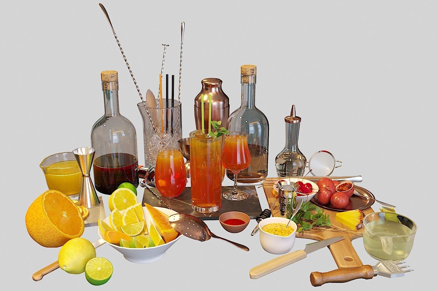 Cocktail Set Zombie 3D model_8