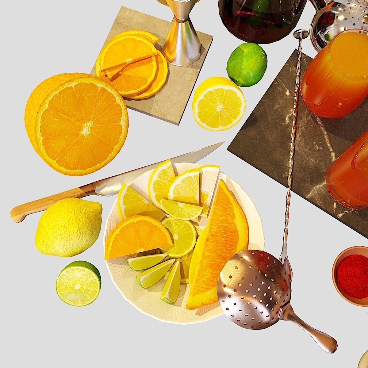 Cocktail Set Zombie 3D model_9