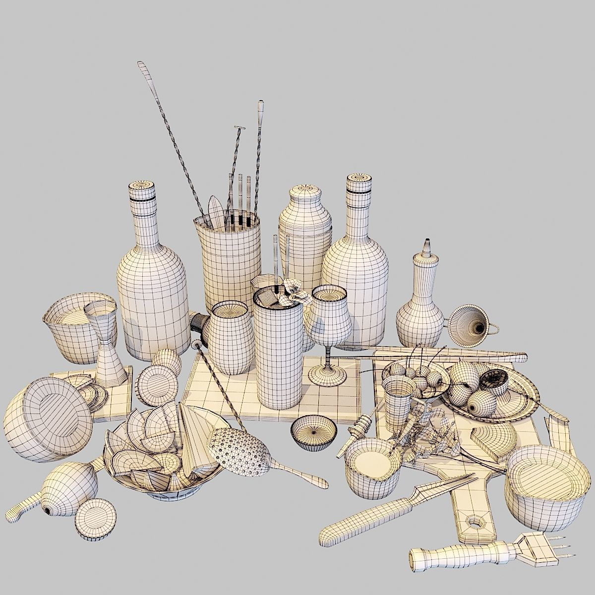 Cocktail Set Zombie 3D model_7