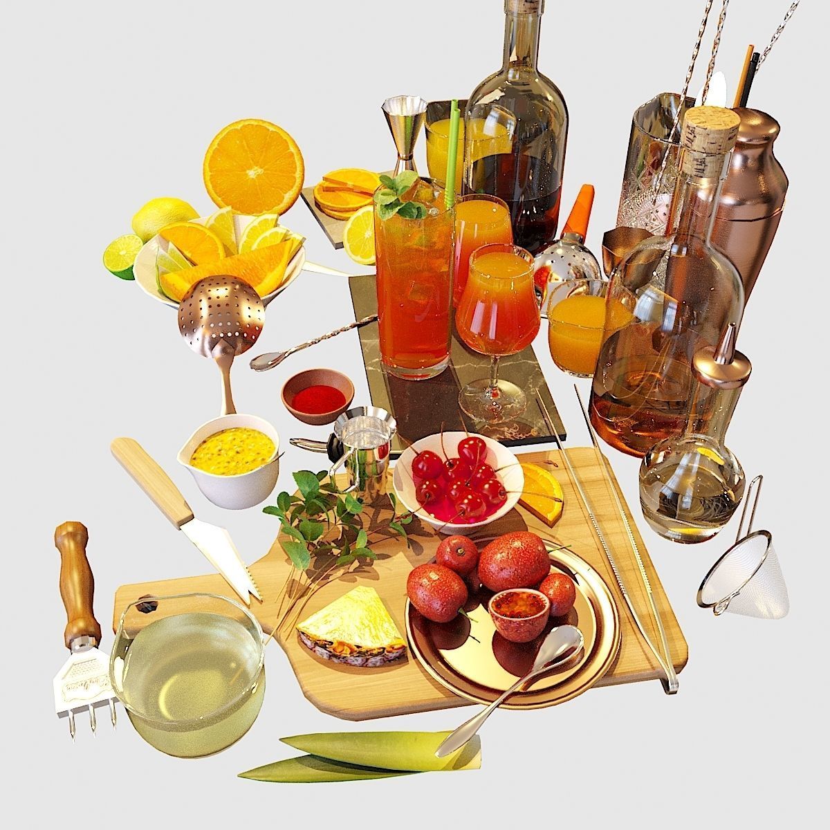 Cocktail Set Zombie 3D model_4