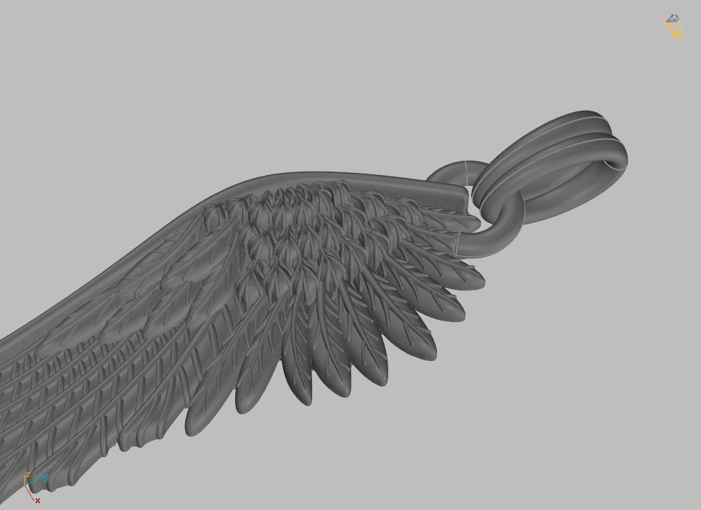 Angel wings pendant 3D print model_18