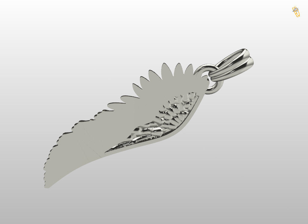 Angel wings pendant 3D print model_8