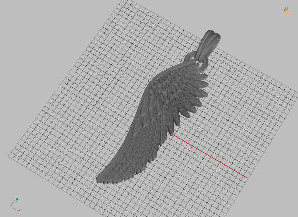 Angel wings pendant 3D print model_19