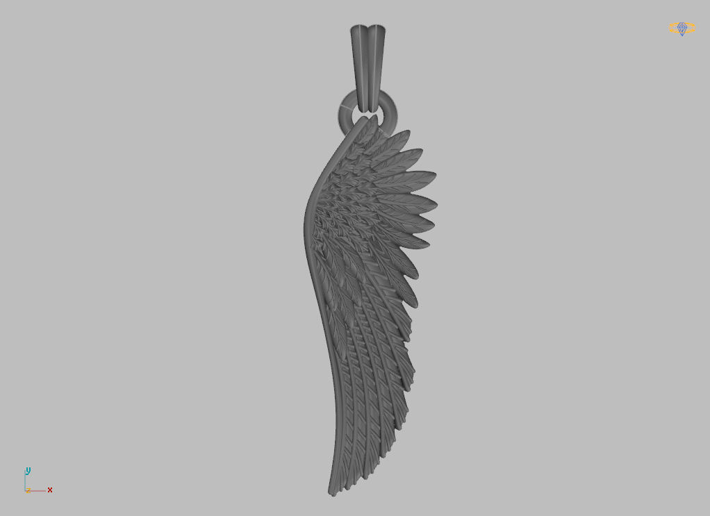 Angel wings pendant 3D print model_17