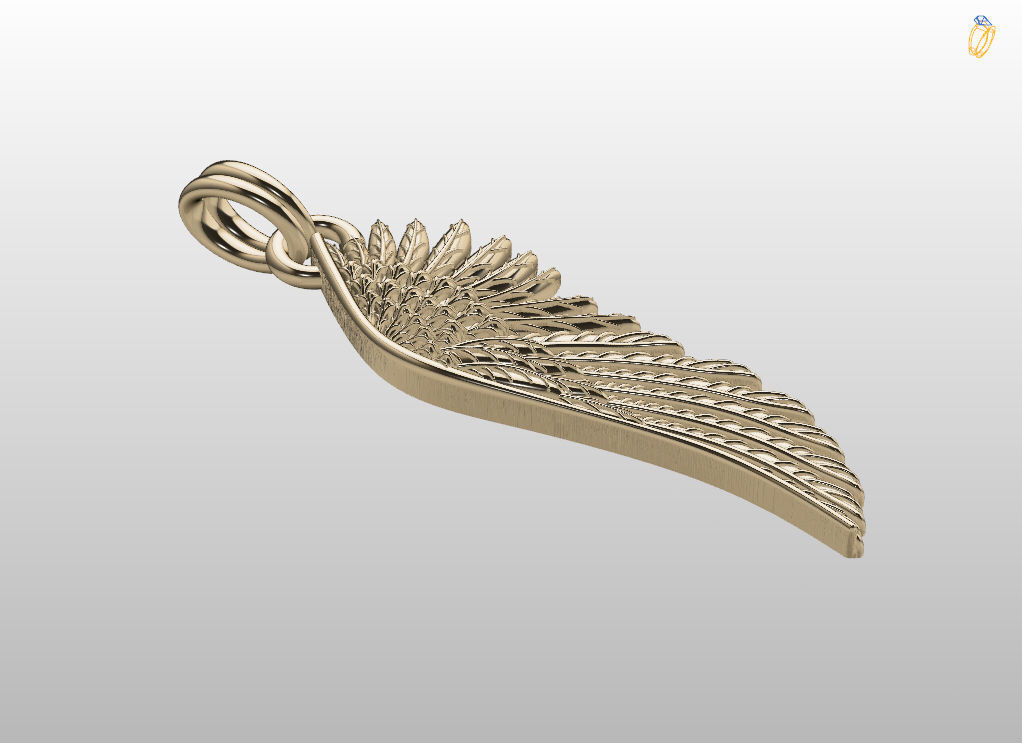 Angel wings pendant 3D print model_12