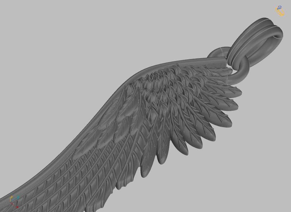 Angel wings pendant 3D print model_16