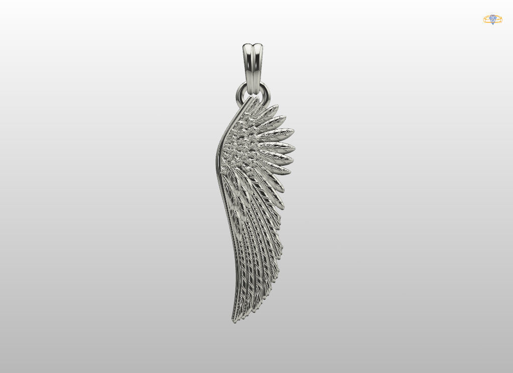 Angel wings pendant 3D print model_5
