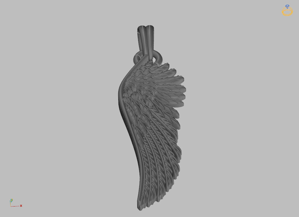 Angel wings pendant 3D print model_14