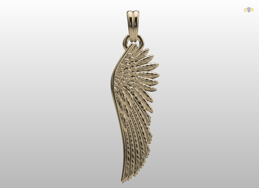 Angel wings pendant 3D print model_11