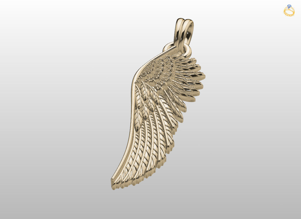 Angel wings pendant 3D print model_10
