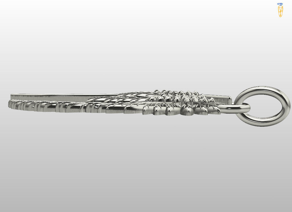 Angel wings pendant 3D print model_9