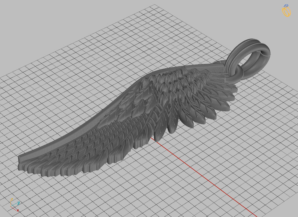 Angel wings pendant 3D print model_20