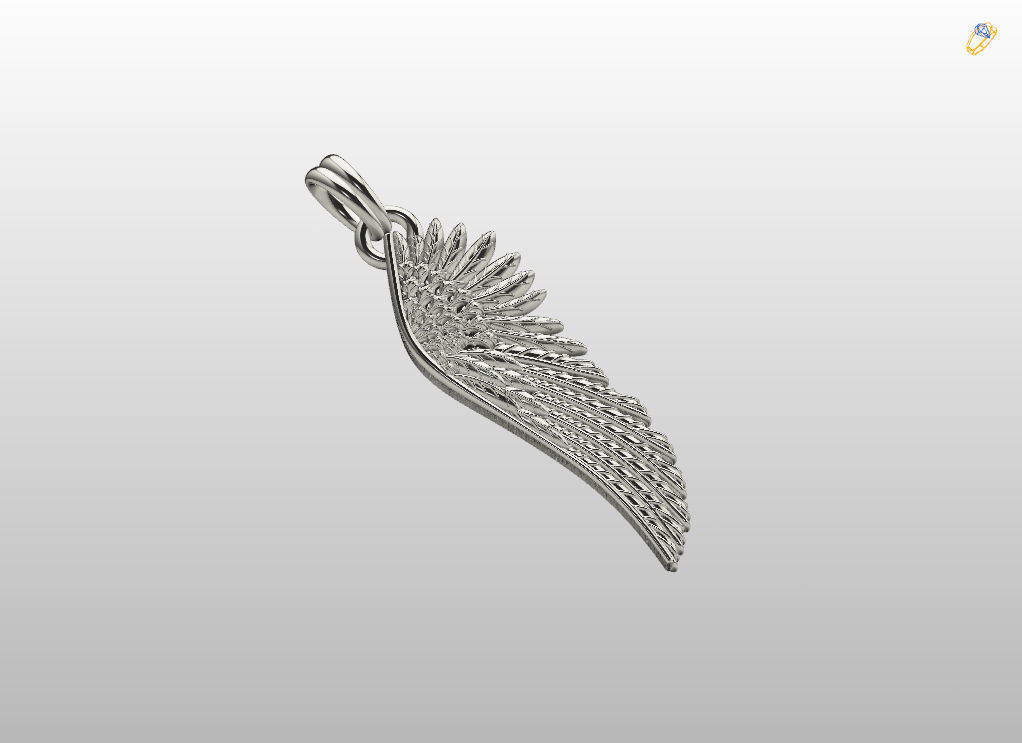 Angel wings pendant 3D print model_6