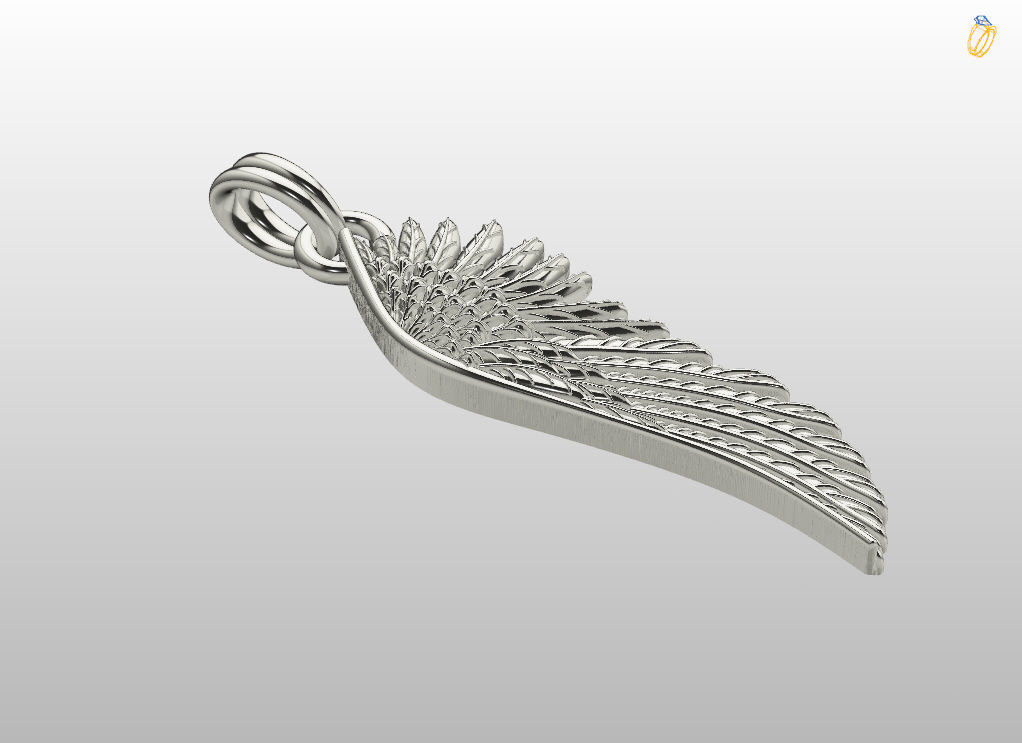 Angel wings pendant 3D print model_7