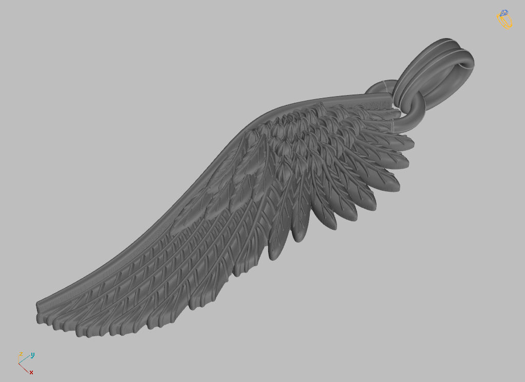 Angel wings pendant 3D print model_15