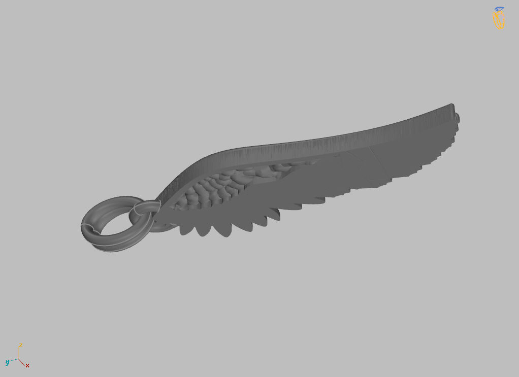Angel wings pendant 3D print model_13