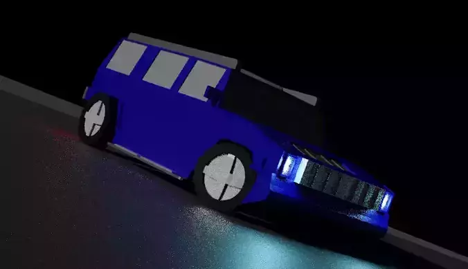 Low-Poly Hummer H3 Car Low-poly 3D model
