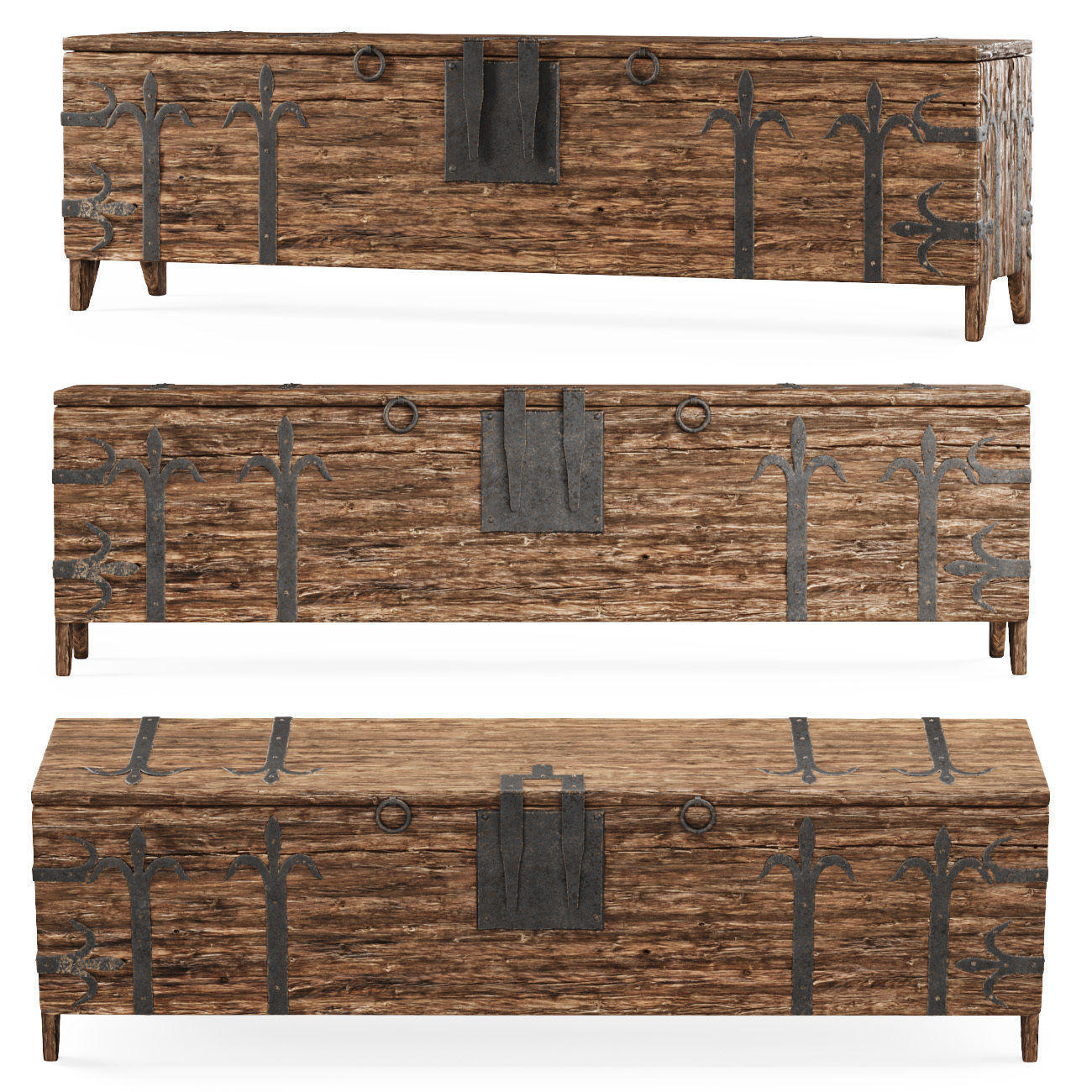 Van Thiel rustic trunk  3D model_2