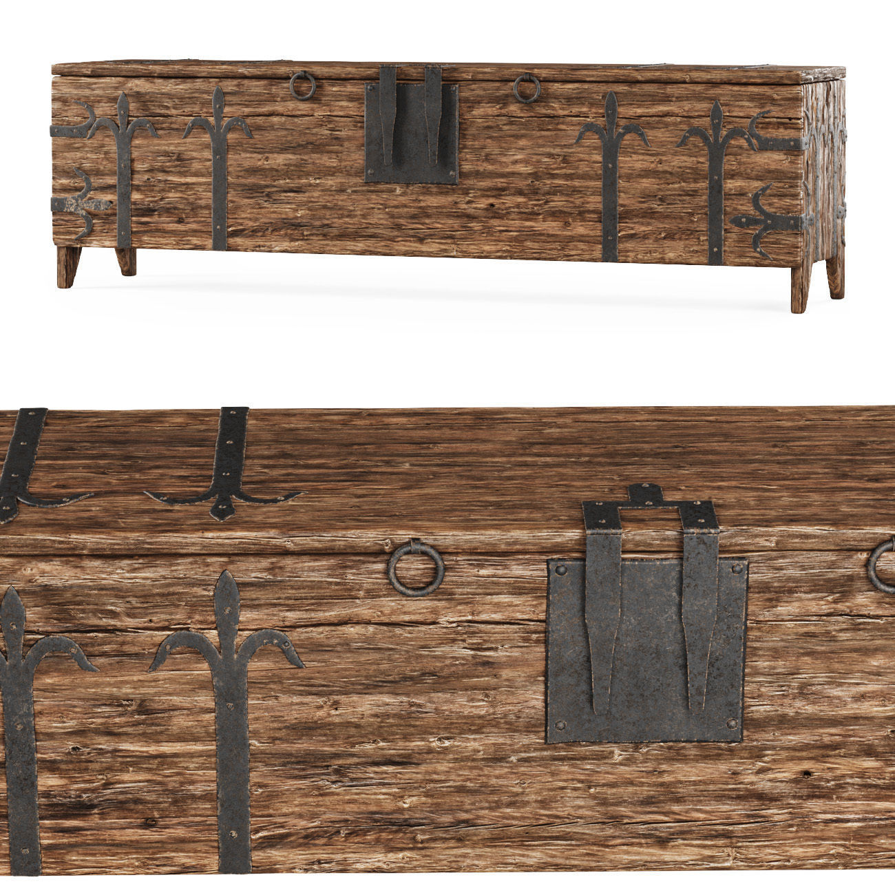 Van Thiel rustic trunk  3D model_1