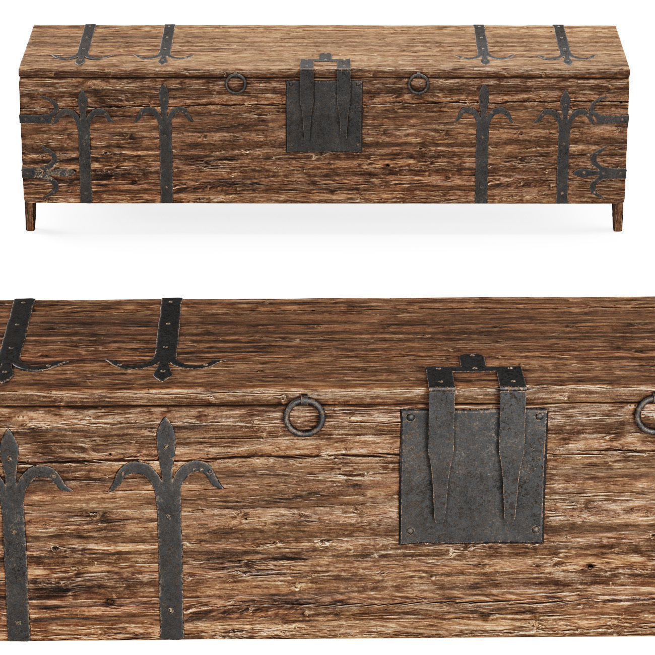 Van Thiel rustic trunk  3D model_3