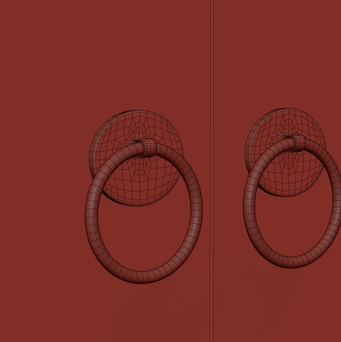 Old vintage wardrobe  3D model_4