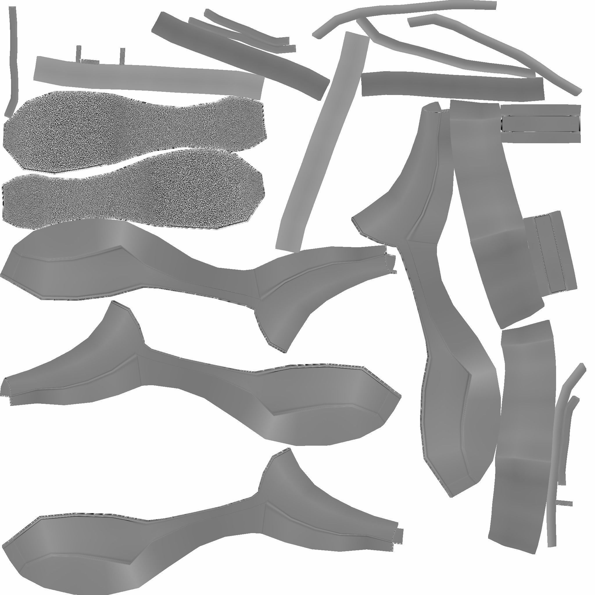 Simple Girl Heels - 05 Color Options - Character Design Low-poly 3D model_23