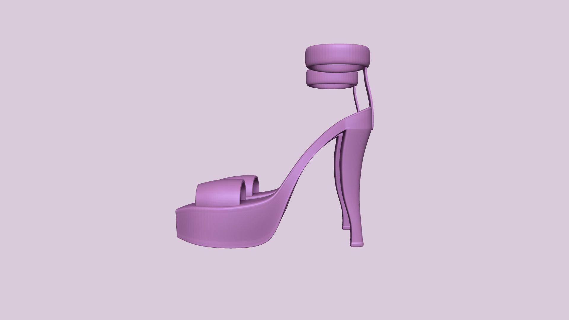 Simple Girl Heels - 05 Color Options - Character Design Low-poly 3D model_14