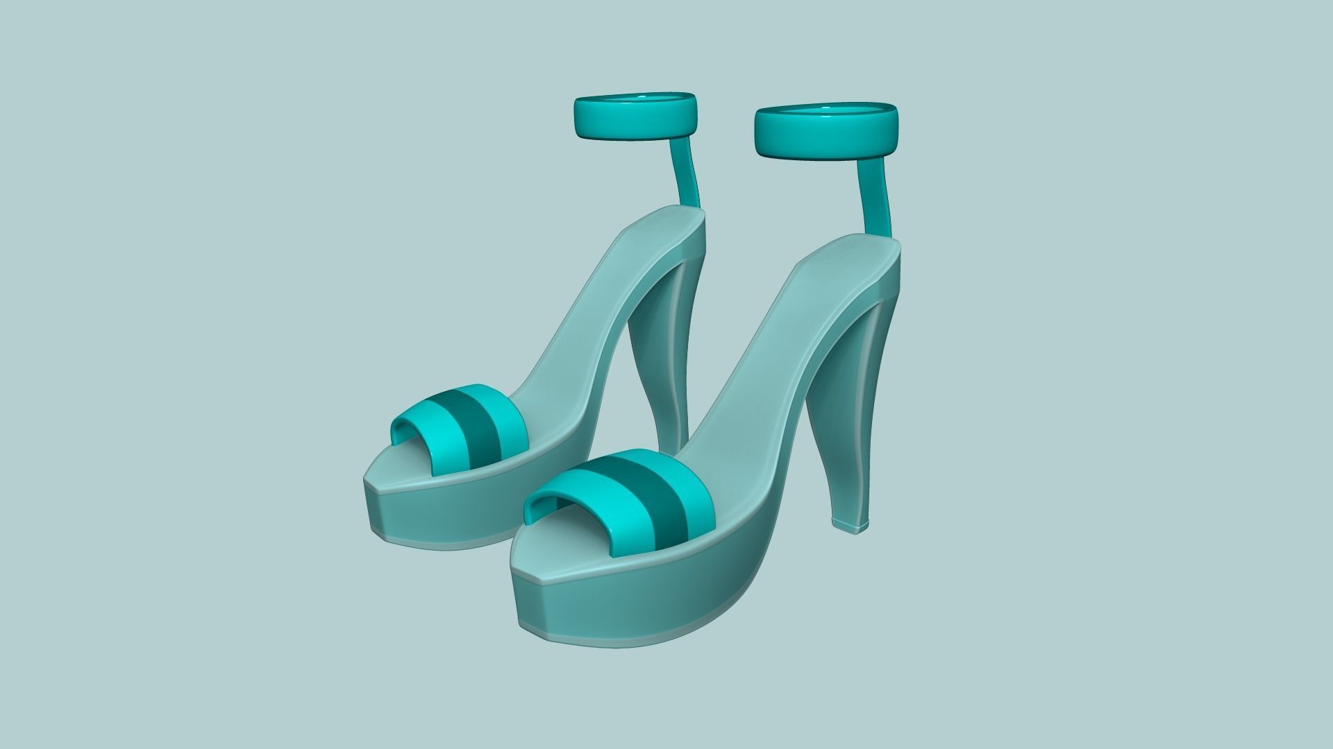 Simple Girl Heels - 05 Color Options - Character Design Low-poly 3D model_2