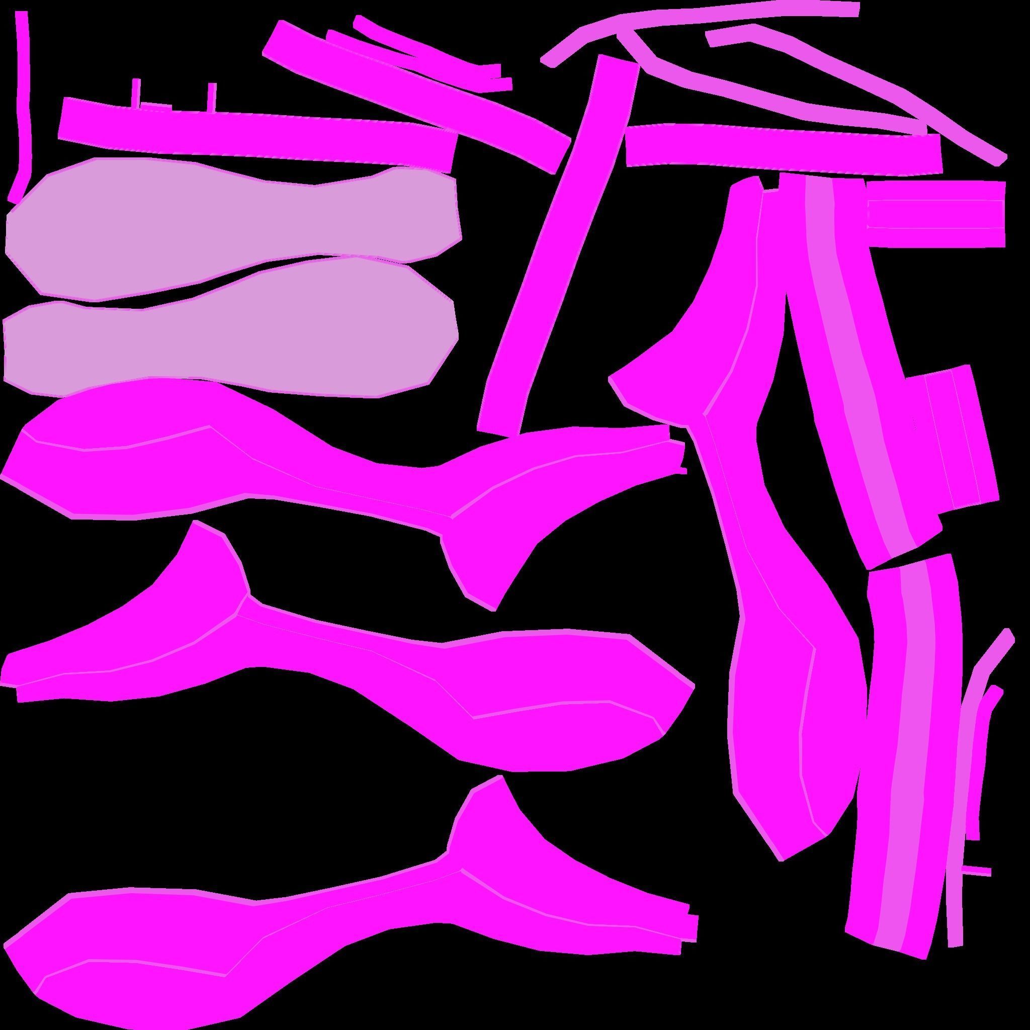 Simple Girl Heels - 05 Color Options - Character Design Low-poly 3D model_28