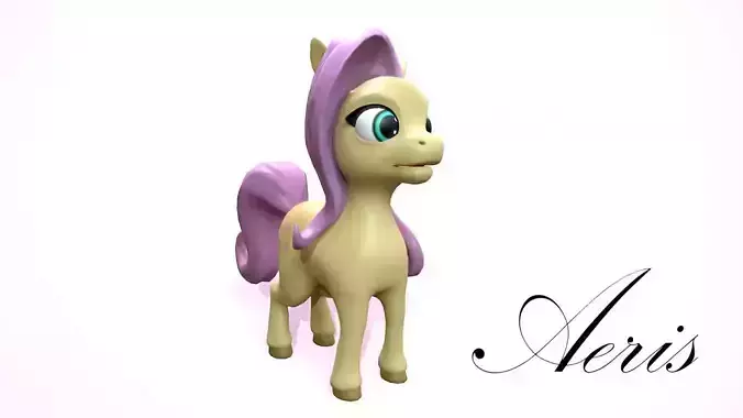 cartoon pony aeris Low-poly 3D model