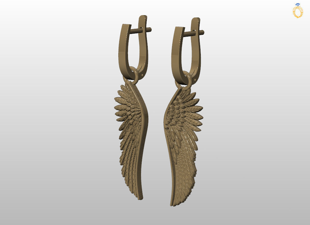 Angel wings earrings 3D print model_13