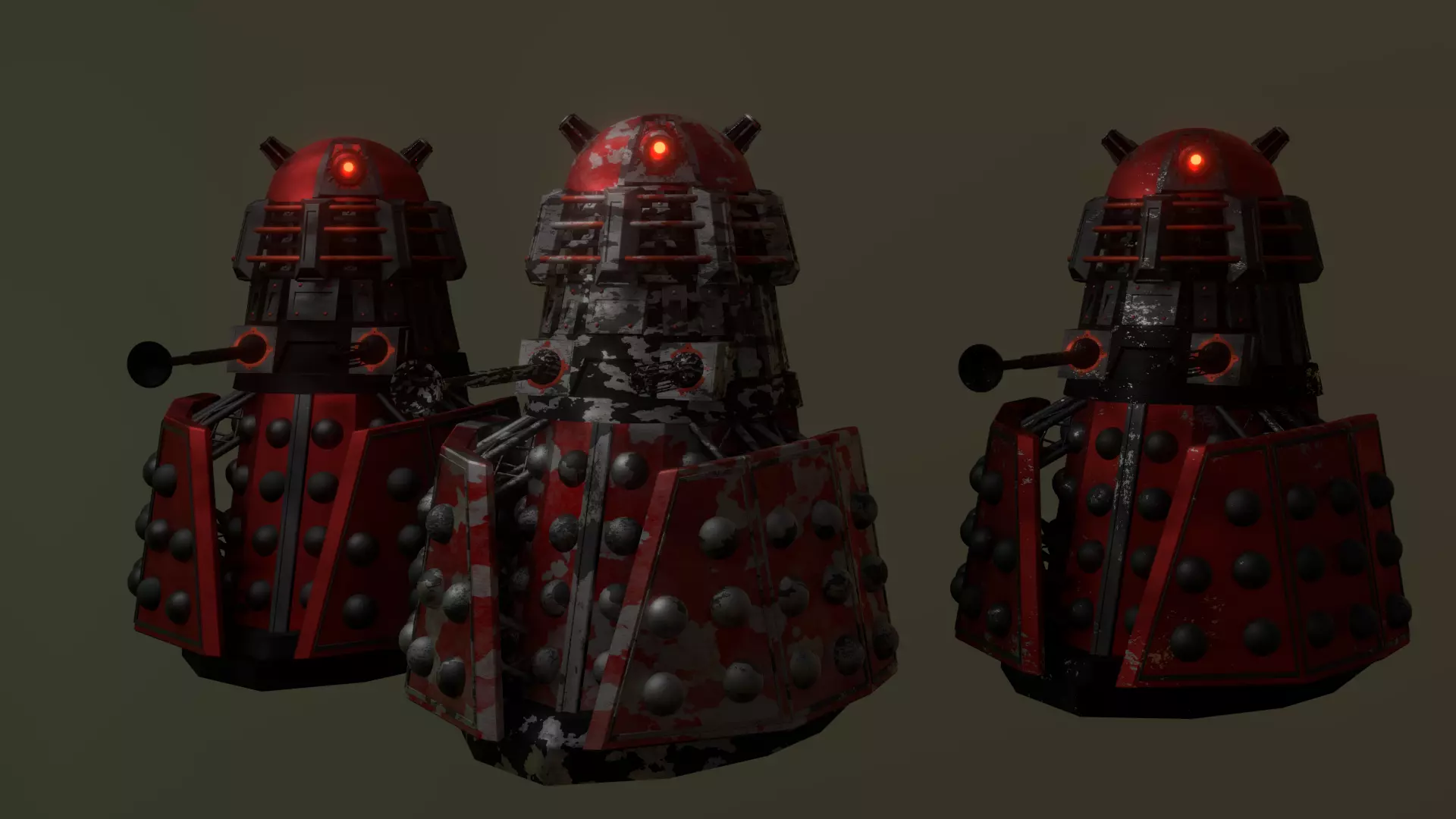 STEAMPUNK - ROYAL GUARD DALEK PACK - Rogue Film Productions Low-poly 3D model_0