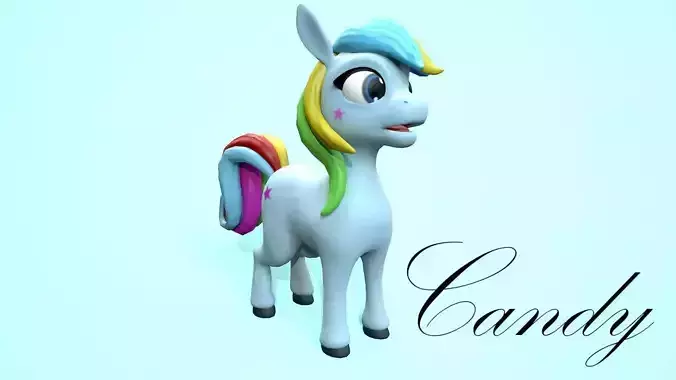 cartoon pony candy Low-poly 3D model