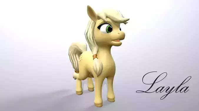 cartoon pony layla Low-poly 3D model