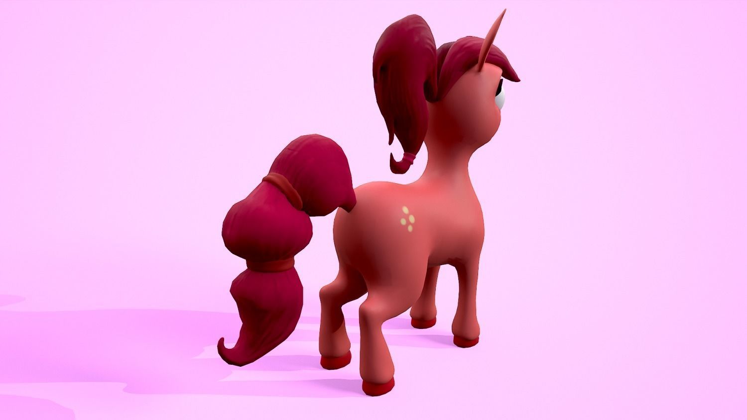 cartoon pony lucy Low-poly 3D model_4