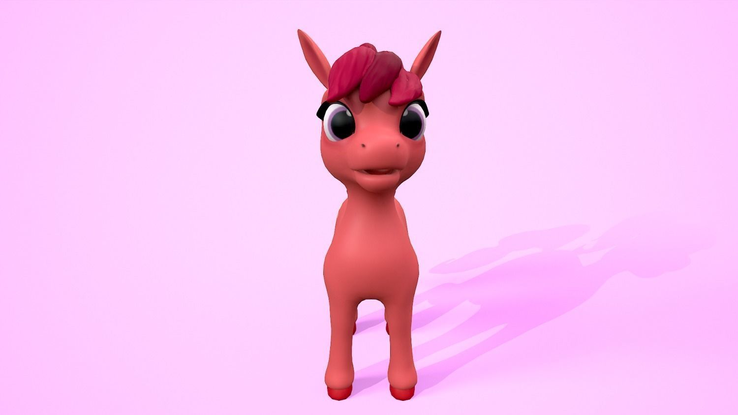 cartoon pony lucy Low-poly 3D model_5
