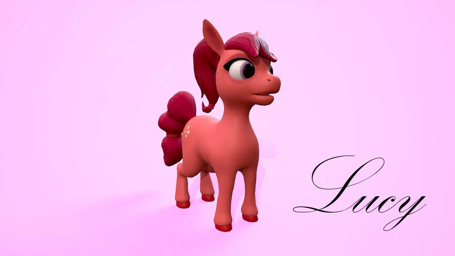 cartoon pony lucy Low-poly 3D model_0