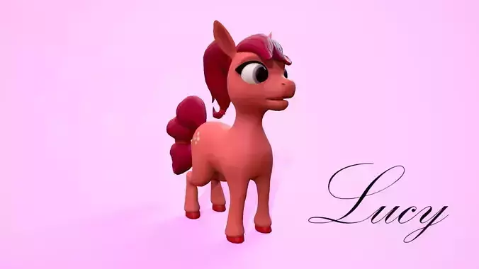 cartoon pony lucy Low-poly 3D model