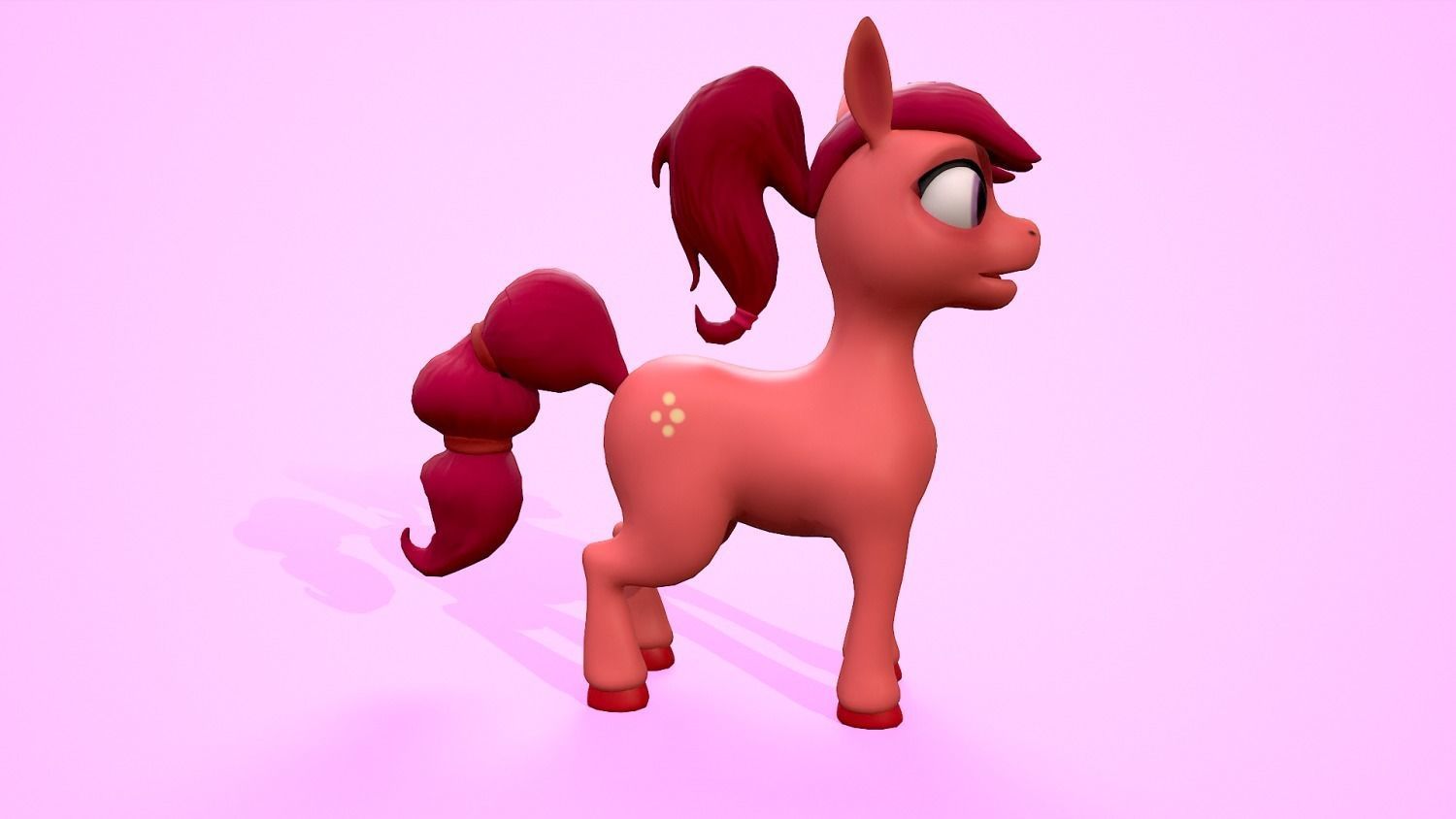 cartoon pony lucy Low-poly 3D model_3
