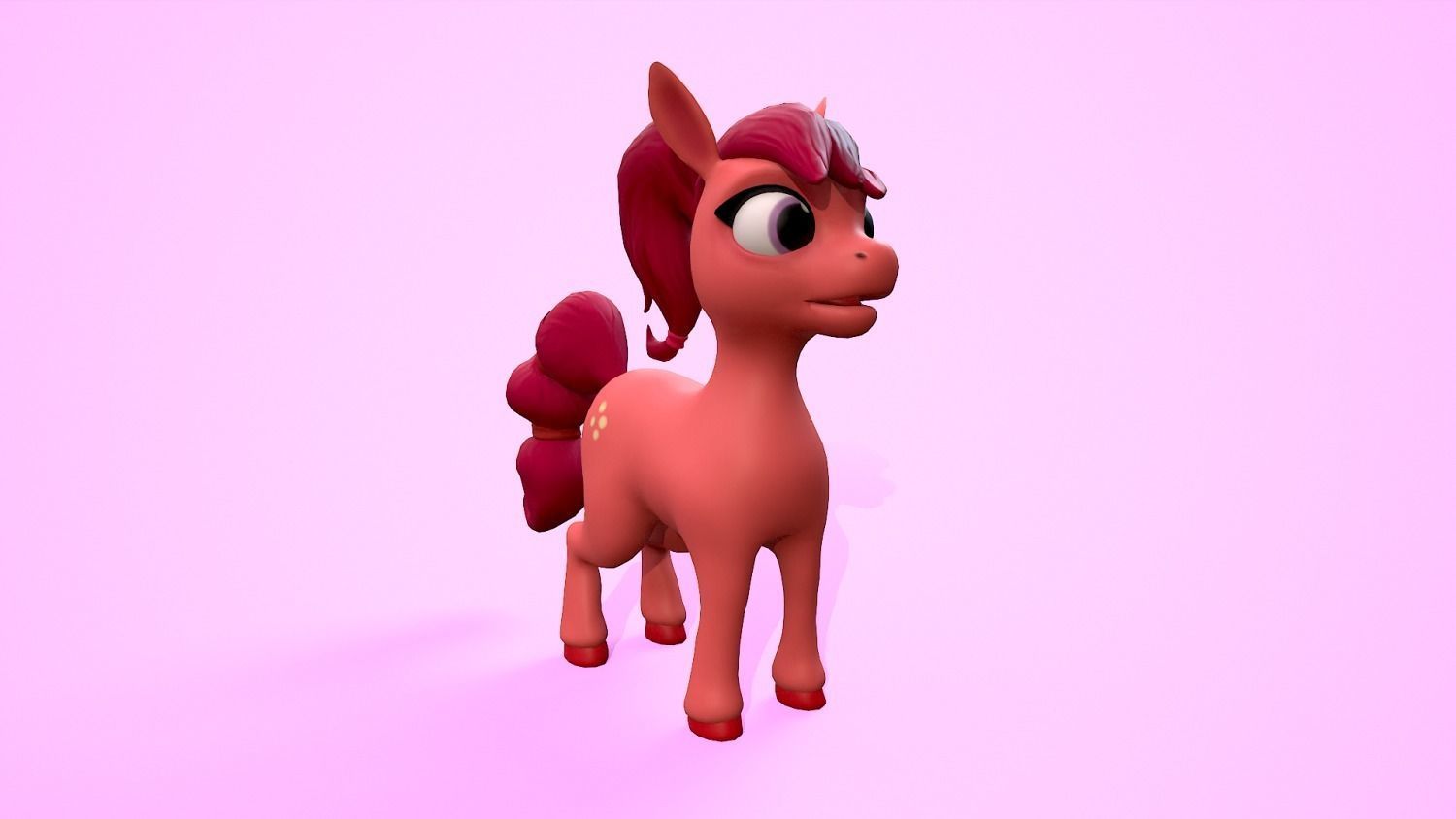 cartoon pony lucy Low-poly 3D model_2