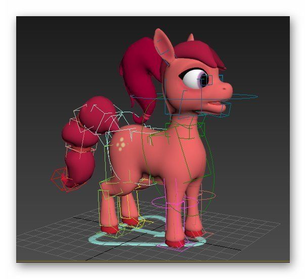 cartoon pony lucy Low-poly 3D model_6