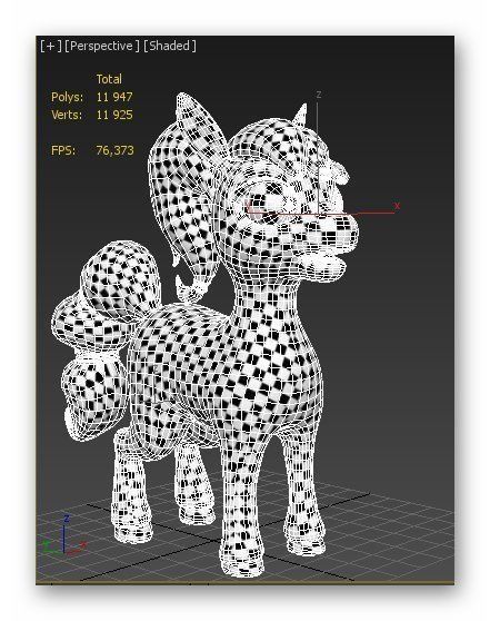 cartoon pony lucy Low-poly 3D model_7