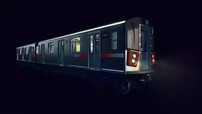 Subway car R142 Low-poly 3D model Subway car R142 Low-poly 3D model